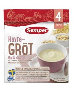 Semper Havregröt Mild & naturell - 4 Mån 