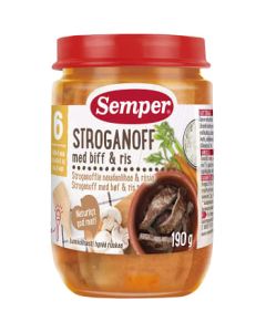 Semper Puré BurkMat Stroganoff Biff Och Ris - 6 Mån