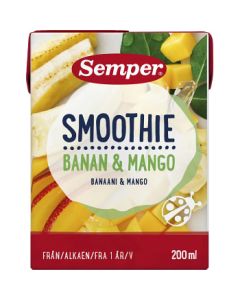 Semper Smoothie Banan & mango -12 Mån