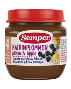 Semper Puré Frukt Katrinplommon - 4 mån