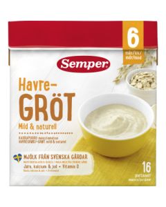 Semper Havregröt Mild & Naturel - 6 Mån