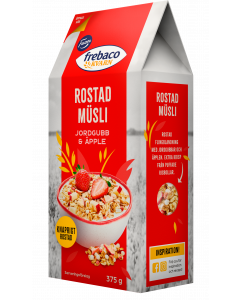 Frebaco Kvarn Rostad Müsli Jordgubb/Äpple