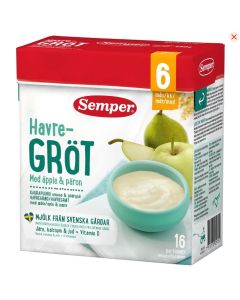 Semper Havregröt Äpple & Päron 6- Mån