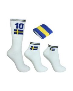 Tennissockor Sverige 3-pack + Svettband