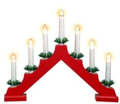 7-Arms Advent Candleabrar - Red
