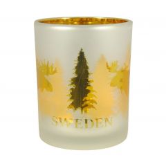 Candle Lantern Sweden Moose Gold Big