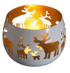 Candle Lantern Reindeer Metal