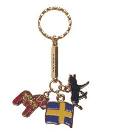 Keyring Sweden Flag Moose Dalahorse