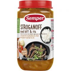 Semper Purée Canned Stroganoff Steak with Rice - 12 Months