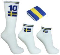 Tennissockor Sverige 3-pack + Svettband