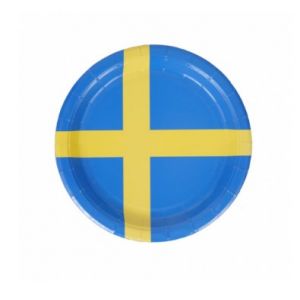 Papperstallrik Sverige flagga